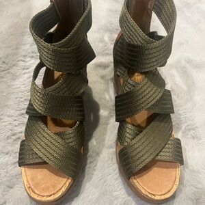 Sorel Joanie II Strappy Wedge Sandals, army green